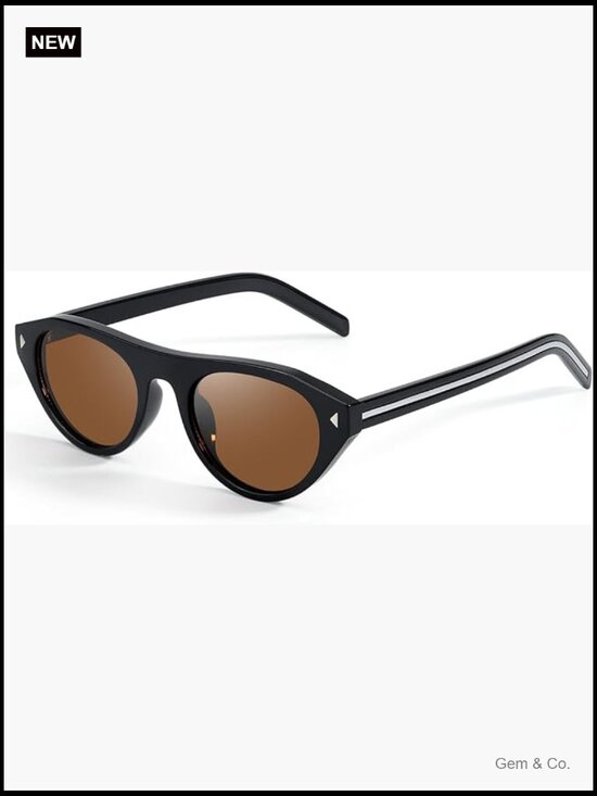Oval Cat Eye Sunglasses Retro Cateye Frame UV Protection Travel Driving main image 4